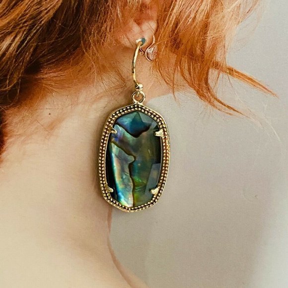 New Kendra Scott Dani Abalone Shell Earrings - Picture 2 of 9